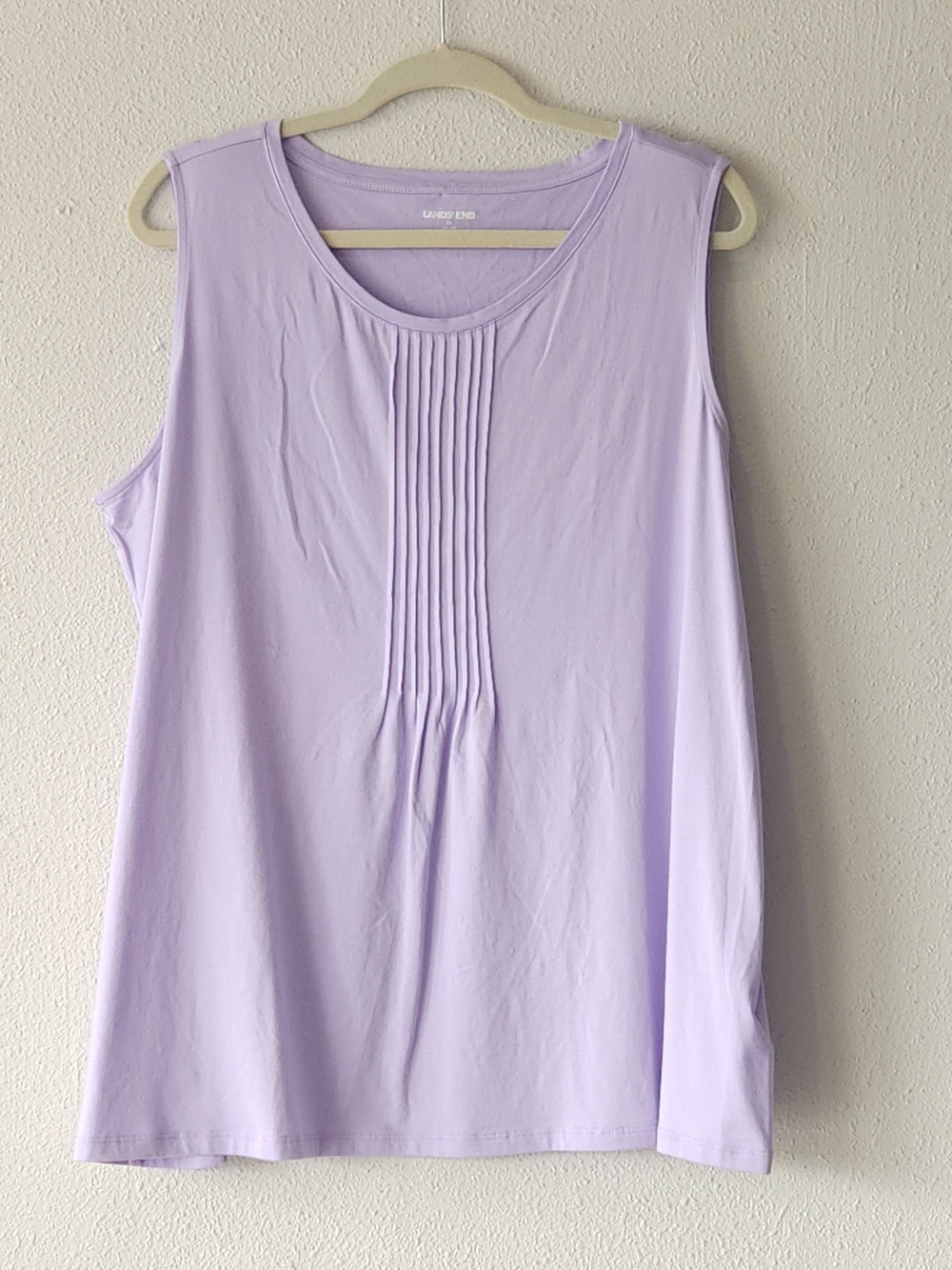 Lands' End Lavender Sleeveless Pintuck Tank PLUS SIZE 1X
